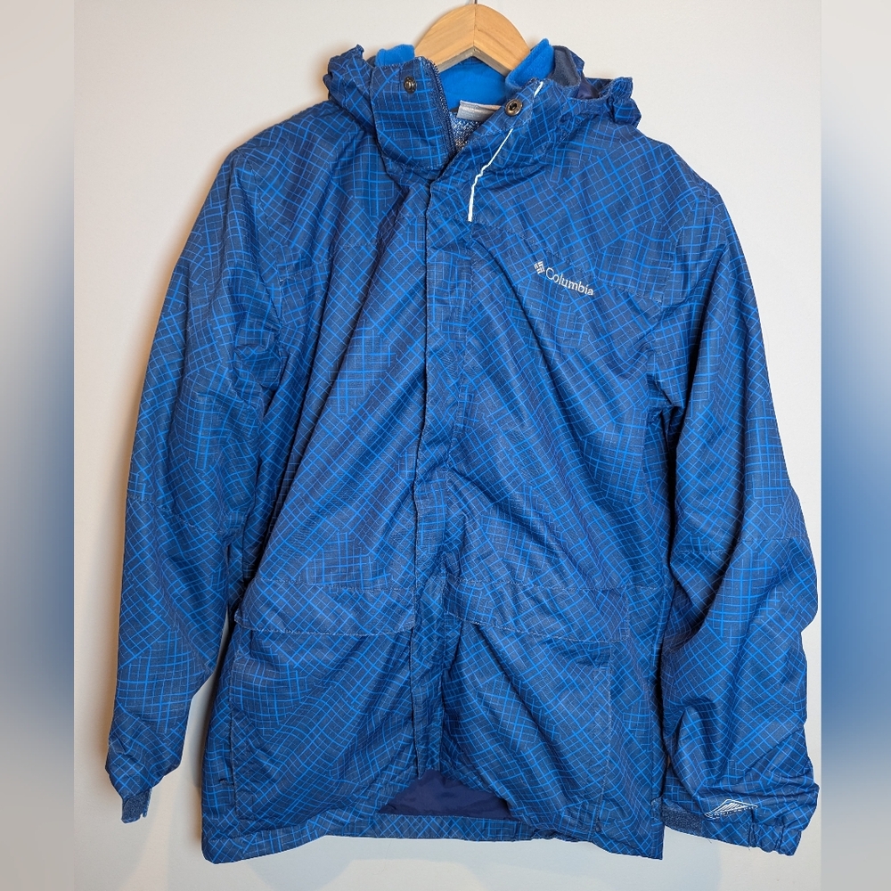 Columbia Youth Size XL Blue Plaid Ski 3 In 1 Coat